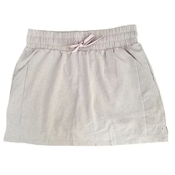 Adidas AEROREADY Skort Tan Gingham Built-In Shorts NWT Size Medium $90 Athletic - Picture 1 of 12